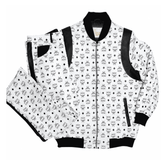 MCM-Inspired Black White Leather Tracksuit with Hat image 0