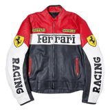 Ferrari F1 Men’s Red Leather Motorcycle Racing Jacket image 0