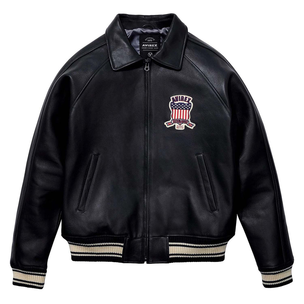 Avirex Iconic Black Leather Bomber Jacket image 0