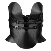 Handmade Black Leather Overbust Corset Top Viking Gothic Bustier Corset image 0