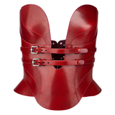Handmade Red Leather Overbust Corset Top Luxury Viking Gothic Bustier image 0