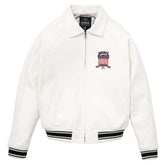 Avirex Iconic White Leather Bomber Jacket image 0