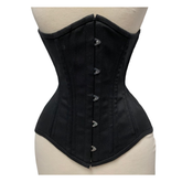 Handcrafted Longline Underbust Steel Boned Corset Black Waist Training Shapewear image 0