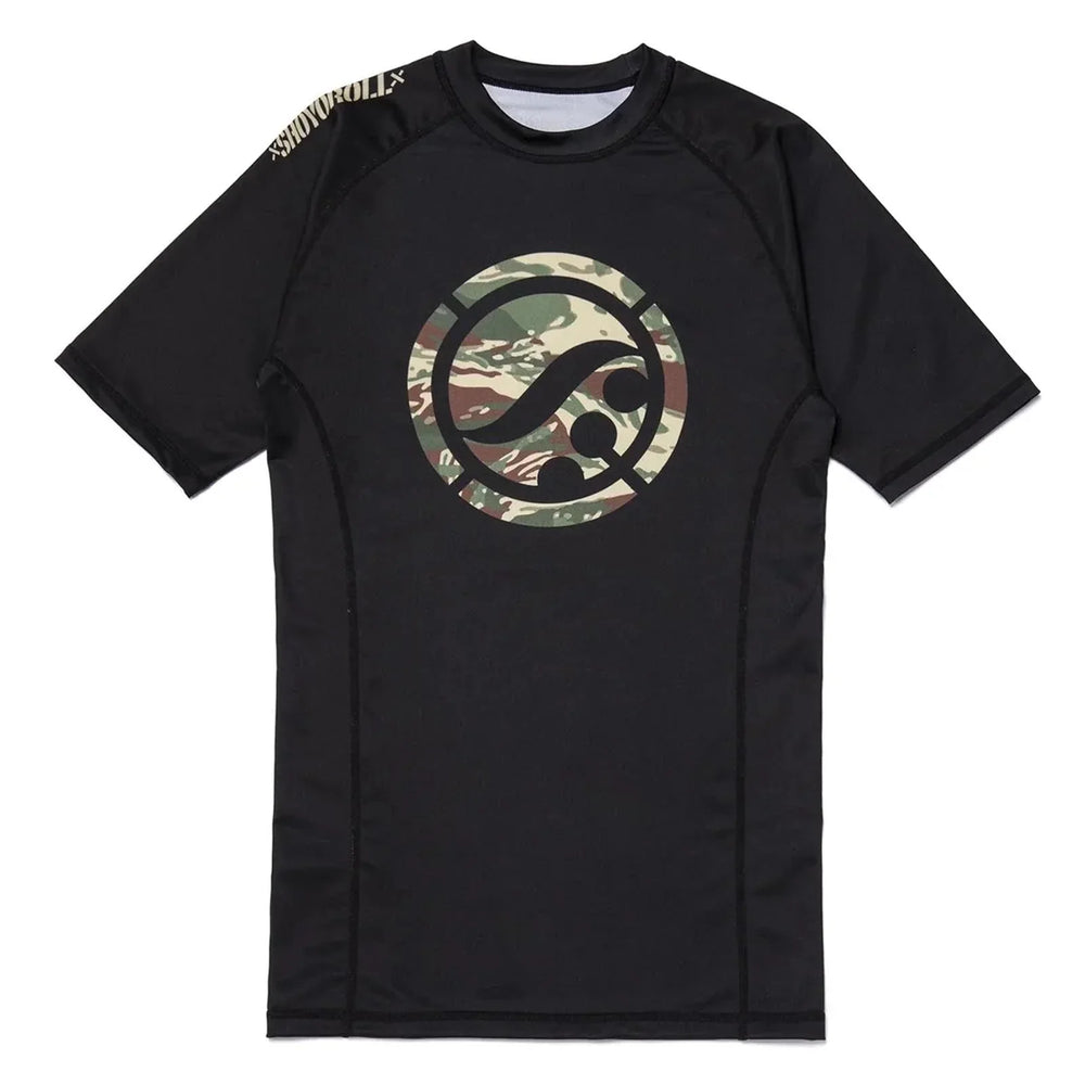 BJJ No GI Shoyoroll Training Rash Guard SS (BF20) Black Camo