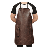 Handmade Top-Grain Leather Workshop Apron for BBQ & Woodworking image 0