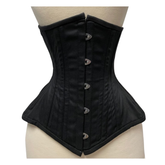 Handmade Curvy Underbust Steel Boned Corset Black Waist Training Shapewear image 0