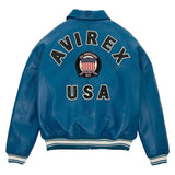 Avirex Dark Blue Leather Bomber Pilot Jacket image 1