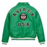 Avirex Classic Green Leather Bomber Jacket image 1