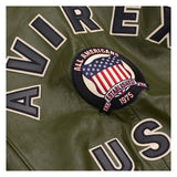 Avirex Iconic Olive Green Leather Bomber Jacket image 2