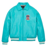 Avirex Iconic Turquoise Leather Bomber Jacket image 0