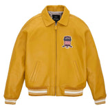 Avirex Iconic Bomber Yellow Leather Jacket image 0