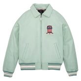 Avirex Iconic Light Green Leather Bomber Jacket image 0