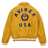 Avirex Iconic Bomber Yellow Leather Jacket image 1
