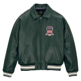 Avirex Iconic Dark Green Leather Bomber Jacket image 0