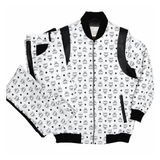 MCM-Inspired Black White Leather Tracksuit with Hat image 0