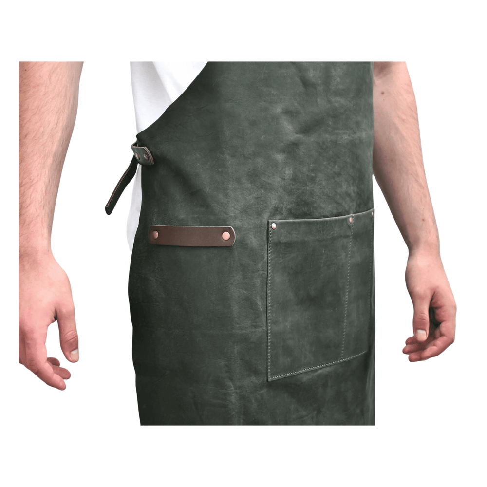 Handmade Vegetable-Tanned Leather Crossback Apron for Chef &amp; BBQ image 8