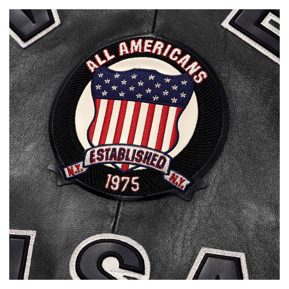 Avirex Iconic Black Leather Bomber Jacket image 3