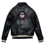 Avirex Iconic Black Leather Bomber Jacket image 1