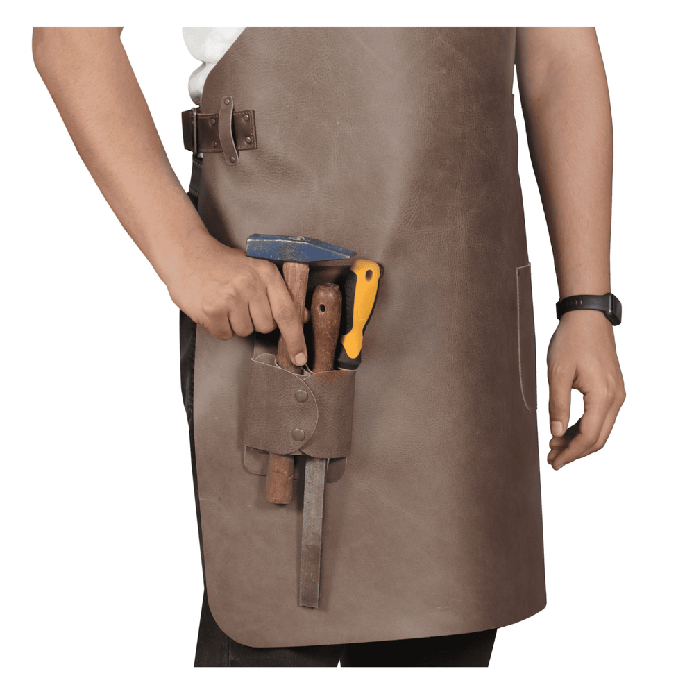 Handmade Top-Grain Leather Workshop Apron for BBQ &amp; Woodworking image 7