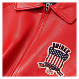 Avirex Iconic Red Leather Bomber Jacket image 2
