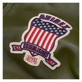 Avirex Iconic Olive Green Leather Bomber Jacket image 3