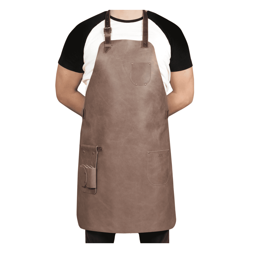 Handmade Top-Grain Leather Workshop Apron for BBQ &amp; Woodworking image 3