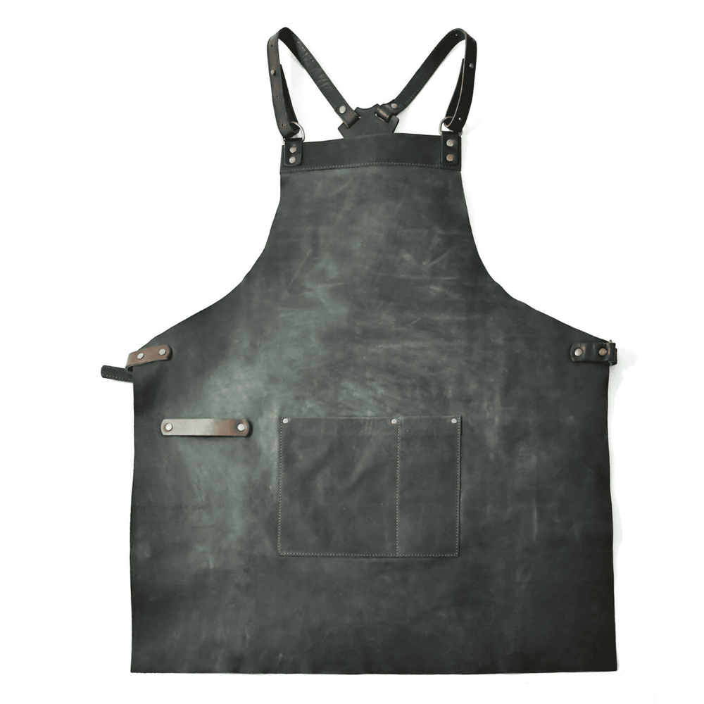 Handmade Vegetable-Tanned Leather Crossback Apron for Chef &amp; BBQ image 7