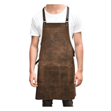 Handmade Vegetable-Tanned Leather Crossback Apron for Chef &amp; BBQ image 0