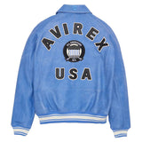 Avirex Iconic Denim Blue Leather Bomber Jacket image 1