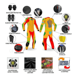 Ducati-Inspired Black One-Piece Leather Motorcycle Racing Suit image 1