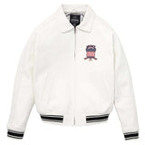 Avirex Iconic White Leather Bomber Jacket image 0