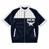 MCM-Style Blue White Leather T-Shirt and Shorts Set with Hat image 2