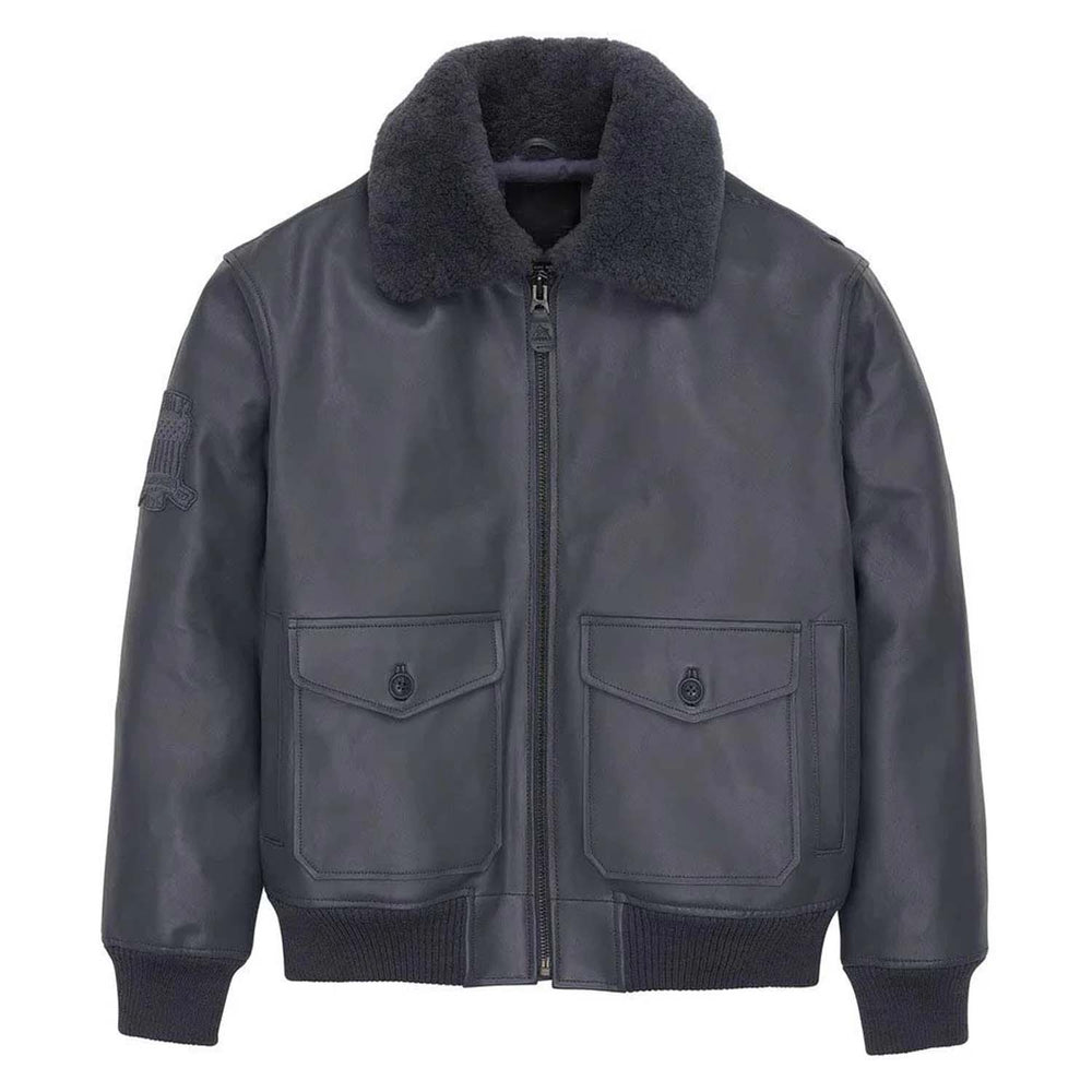 Avirex G-1 Dark Grey Leather Bomber Flight Jacket image 0