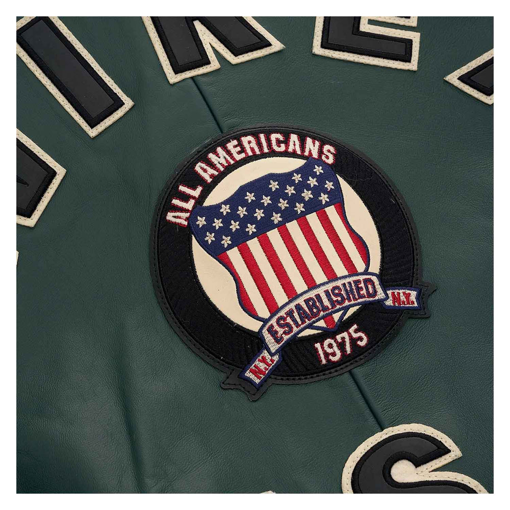 Avirex Iconic Dark Green Leather Bomber Jacket image 3