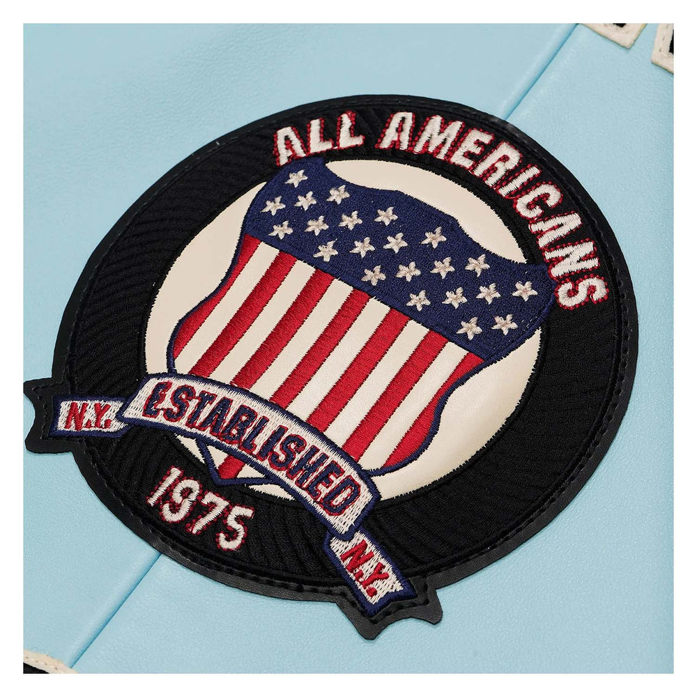 Avirex Iconic Light Blue Leather Bomber Flight Jacket image 3