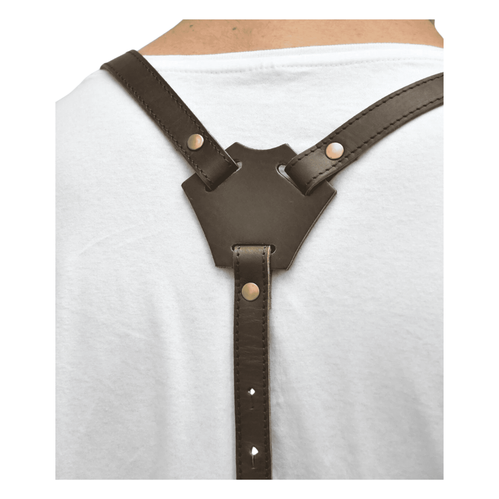 Handmade Vegetable-Tanned Leather Crossback Apron for Chef &amp; BBQ image 5