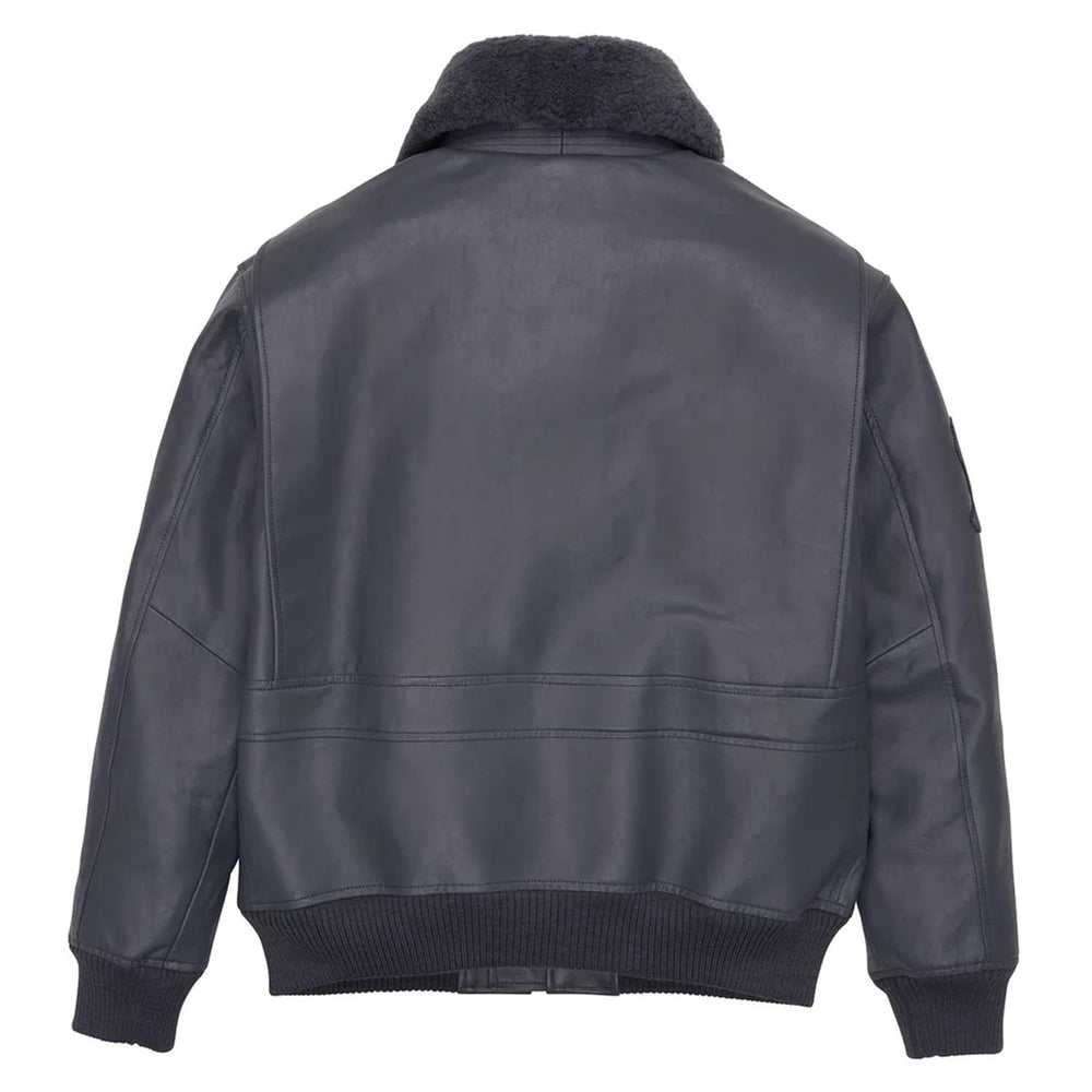 Avirex G-1 Dark Grey Leather Bomber Flight Jacket image 1