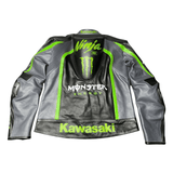 Kawasaki Men’s Black Leather Motorcycle Jacket – CE Armor image 3