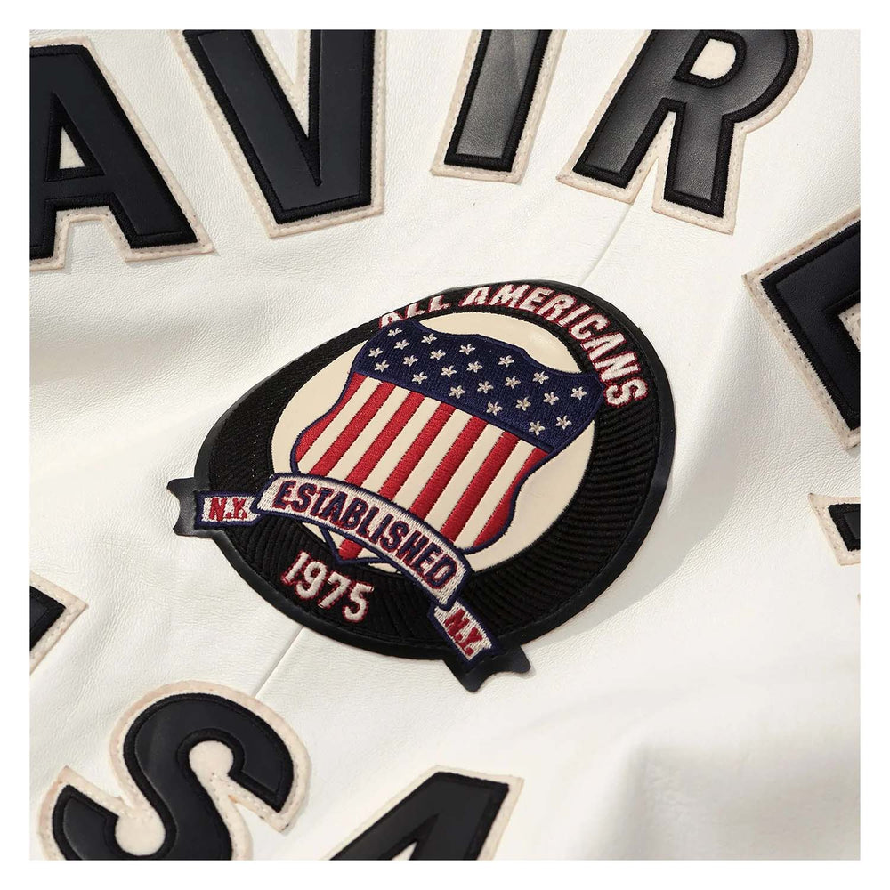 Avirex Iconic White Leather Bomber Jacket image 2