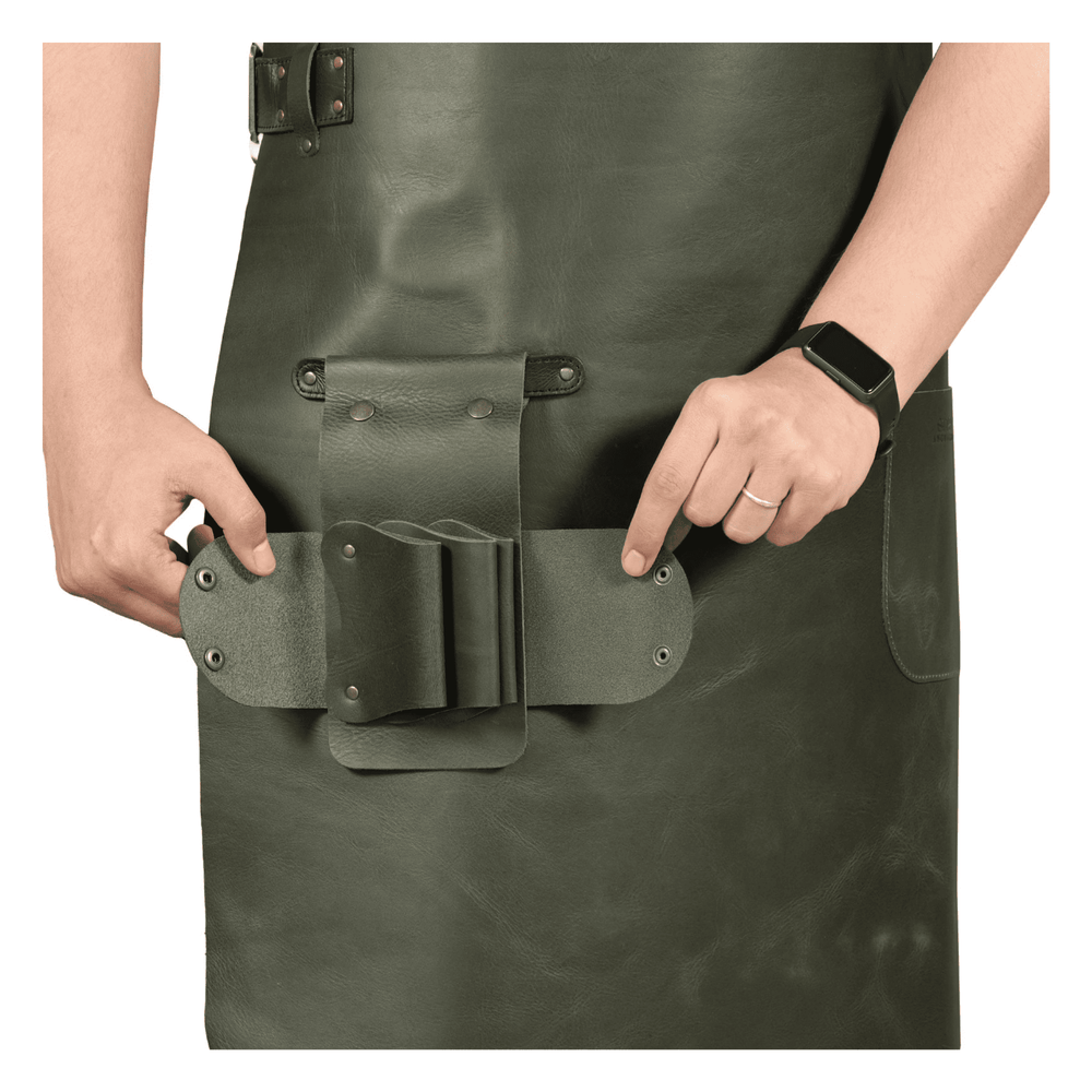 Handmade Top-Grain Leather Workshop Apron for BBQ &amp; Woodworking image 6