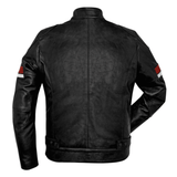 Ducati Urban Stripes Black Leather Motorcycle Jacket image 1