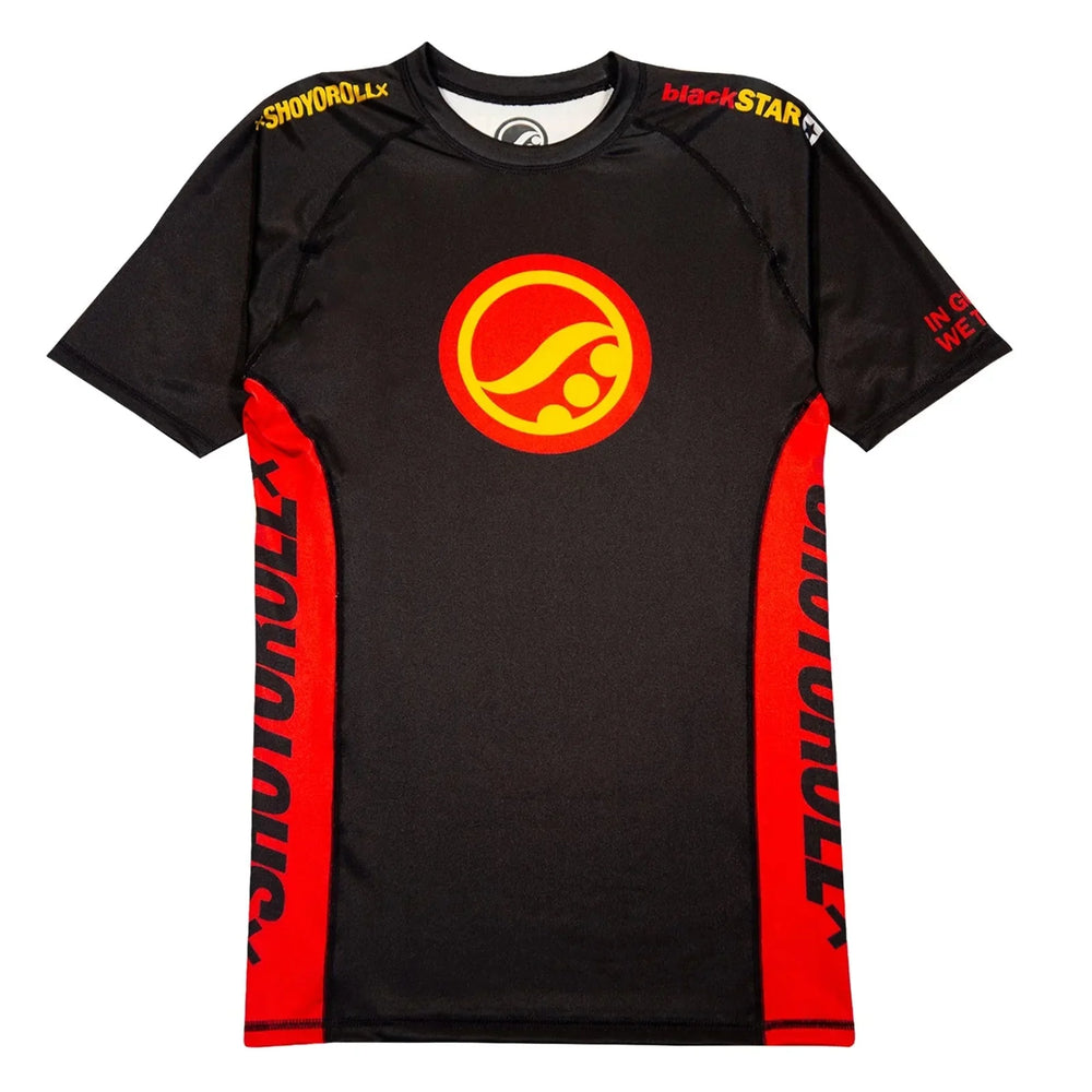 BJJ No GI Shoyoroll Batch 146 Black STAR Retro SS Training Rash guard