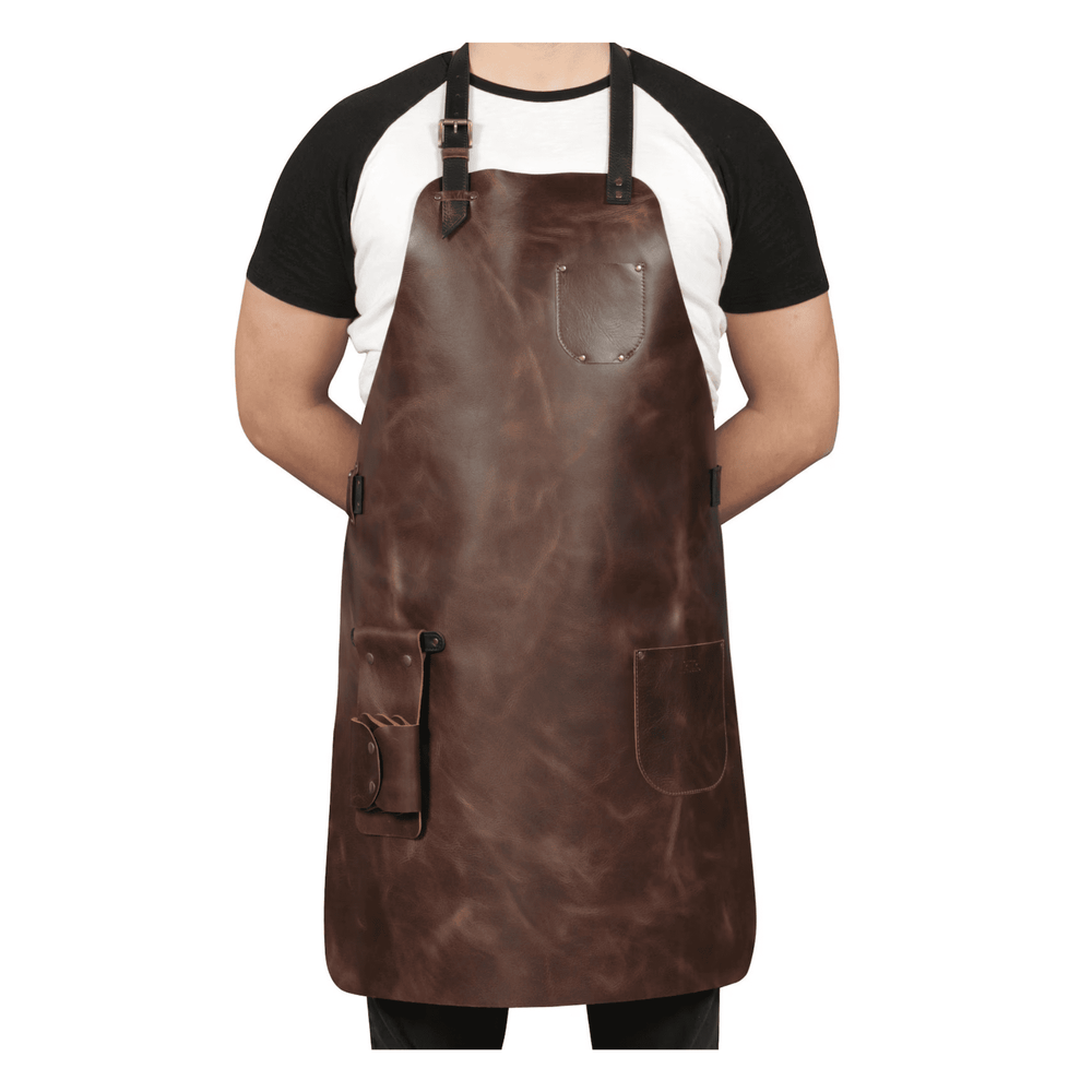 Handmade Top-Grain Leather Workshop Apron for BBQ &amp; Woodworking image 0