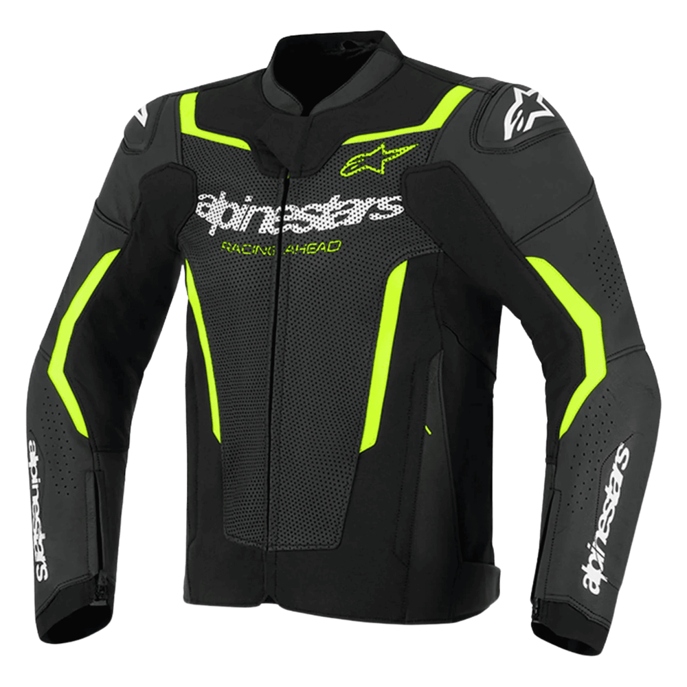 Alpinestars GP Force V2 Black Green Leather Motorcycle Jacket – CE Armor image 0