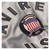 Avirex Iconic Silver Leather Bomber Jacket image 3