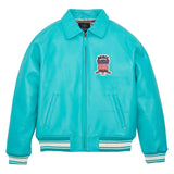 Avirex Iconic Turquoise Leather Bomber Jacket image 0