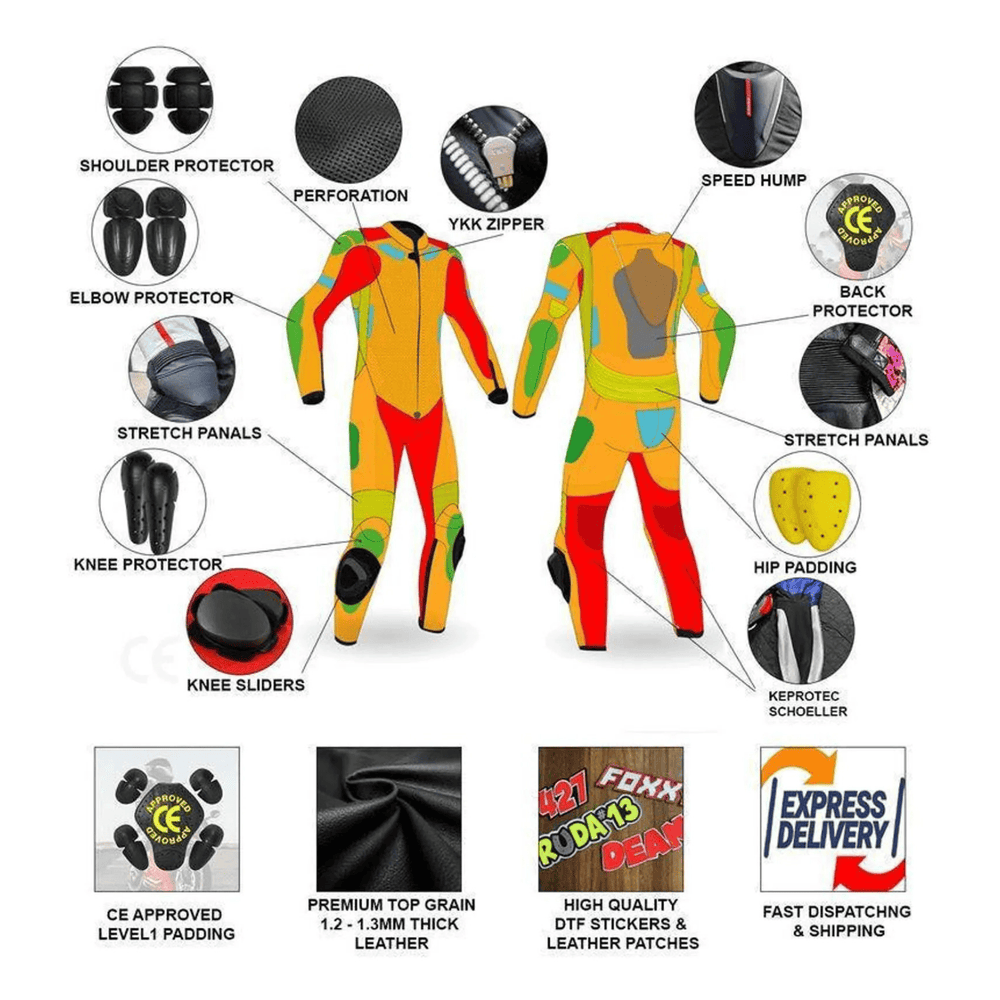 Alpinestars Missile V2 Black Leather Motorcycle Racing Suit image 2