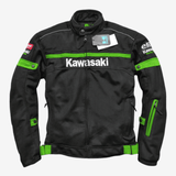 Kawasaki Black Mesh Motorcycle Jacket – Breathable Windproof Design image 0