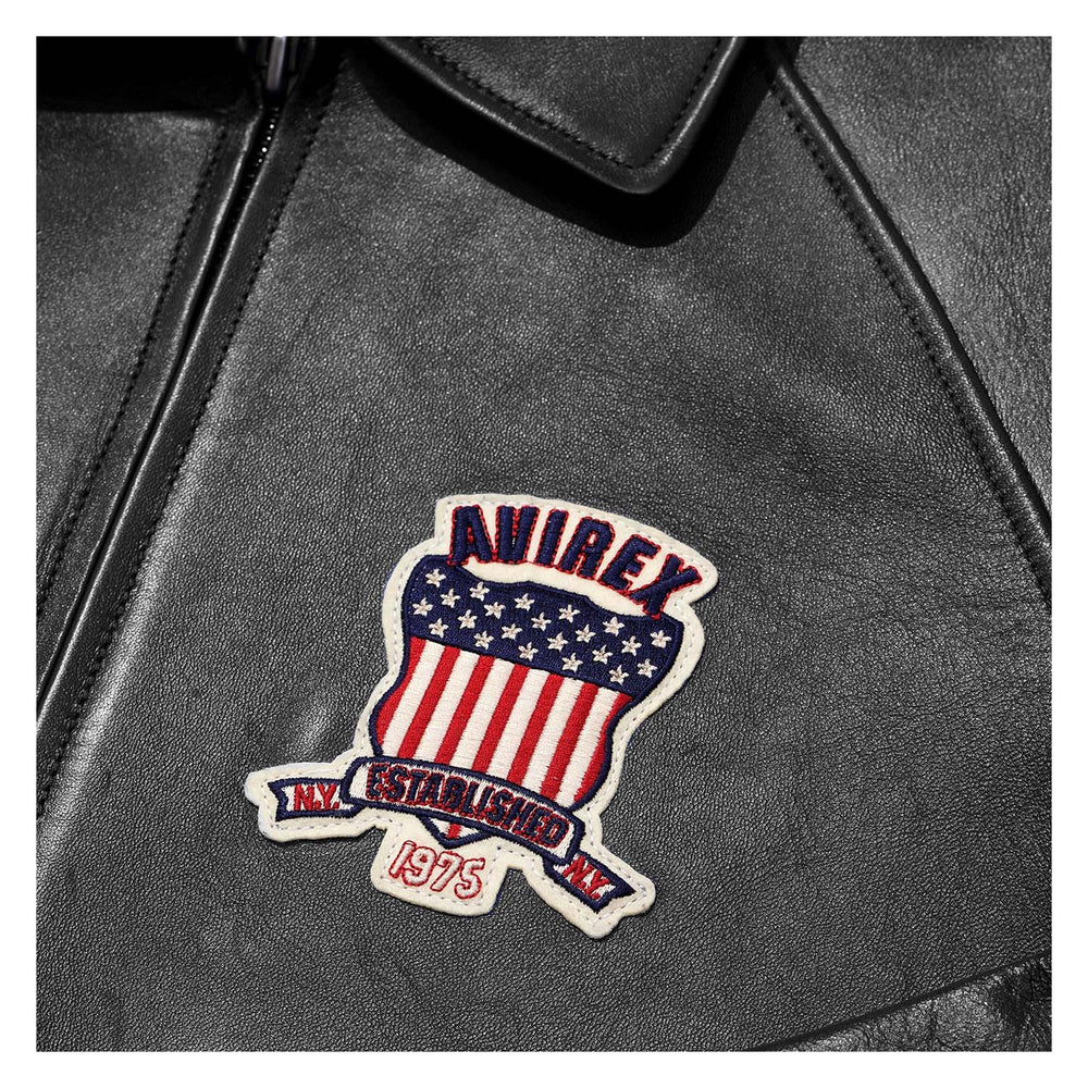 Avirex Iconic Black Leather Bomber Jacket image 2