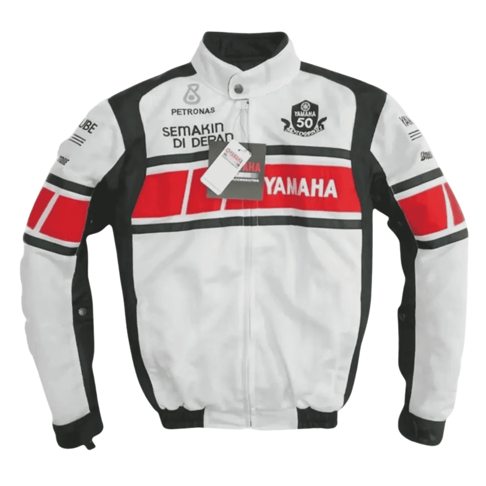 Yamaha Men’s White CE-Certified Mesh Motorcycle Jacket image 0